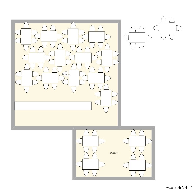 config loto. Plan de 2 pièces et 86 m2