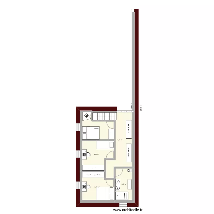 Projet final La Resgnière. Plan de 5 et 49 m² Projet final La Resgnière. Plan de 5 et 49 m²