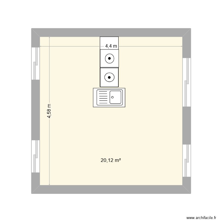 buanderie. Plan de 1 pièce et 20 m2