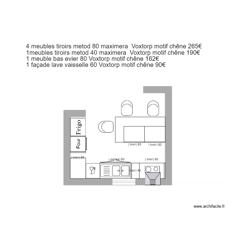 cuisine audebeau oskab . Plan de 