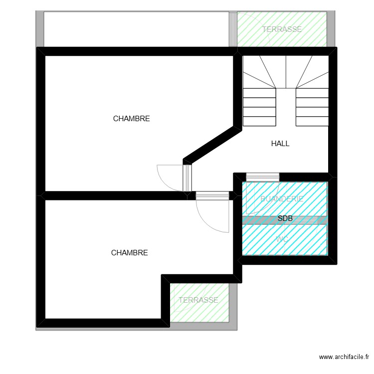 TENDERIE 24A. Plan de 14 pièces et 124 m2