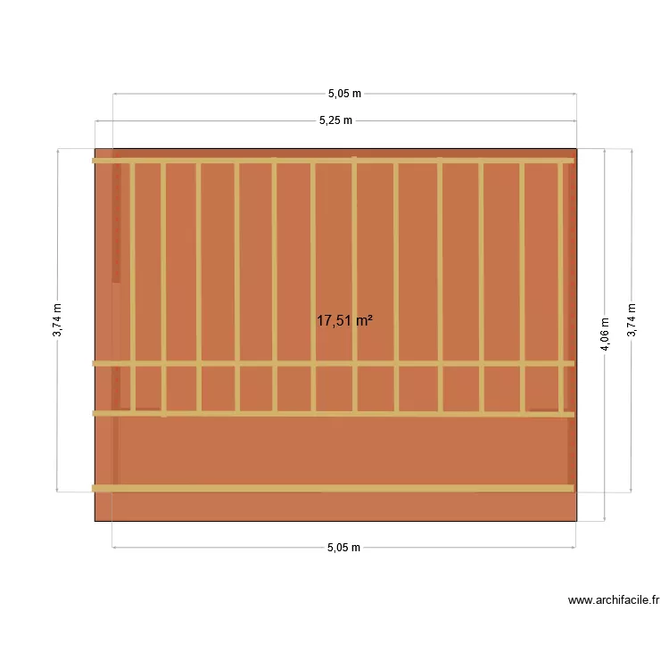 cabanon charpente. Plan de 1  et 18 m²