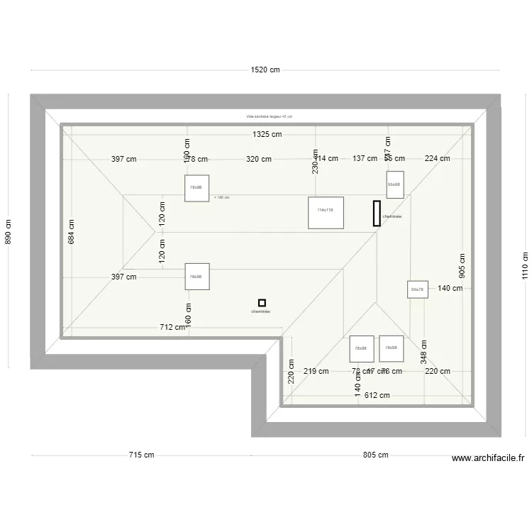 toiture velux. Plan de toiture velux. Plan de