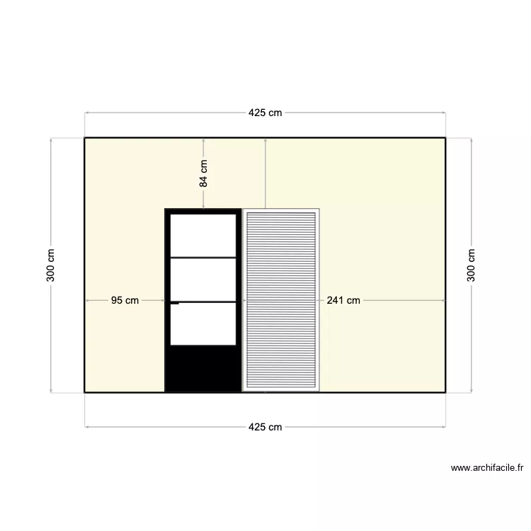 facade cote chemin. Plan de 