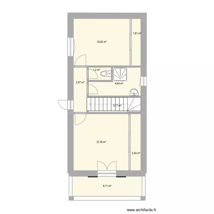 Etage Maison. Plan de 9 et 45 m² Etage Maison. Plan de 9 et 45 m²
