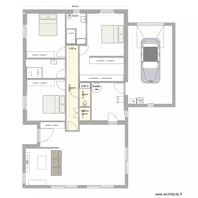 maison ST sans cuisine. Plan de 3 et 11 m² maison ST sans cuisine. Plan de 3 et 11 m²