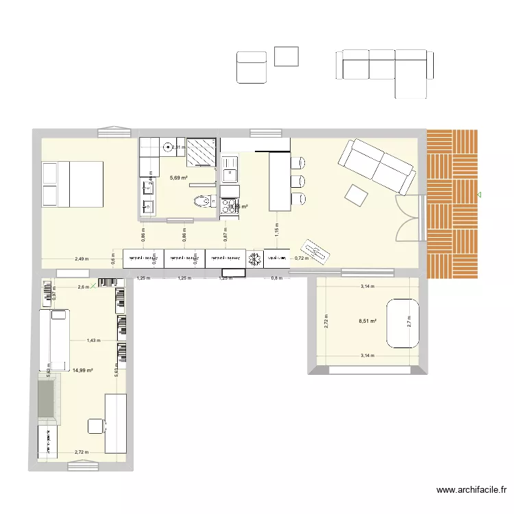 MEYRARGUES PROJET* LOGGIA FERMEE. Plan de 