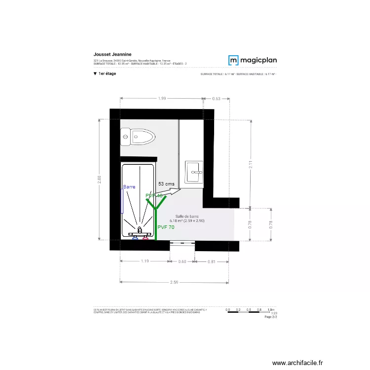 Plan Projet  Mme. Jousset 2D. Plan de 