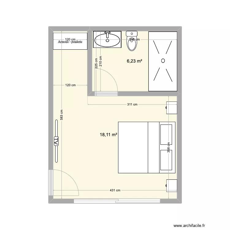 CHAMBRE AMI. Plan de CHAMBRE AMI. Plan de