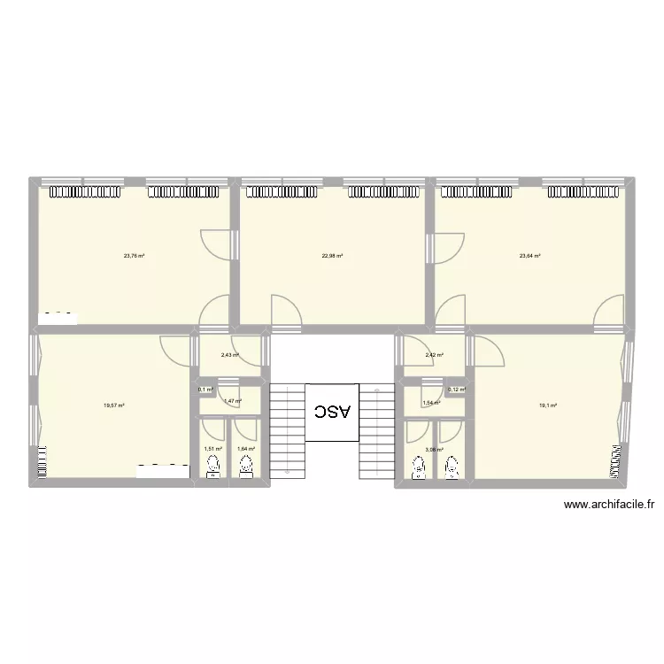 Cornavin. Plan de 14  et 123 m²