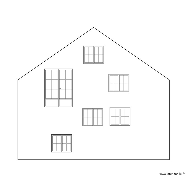 façade sud. Plan de 0 pièce et 0 m2