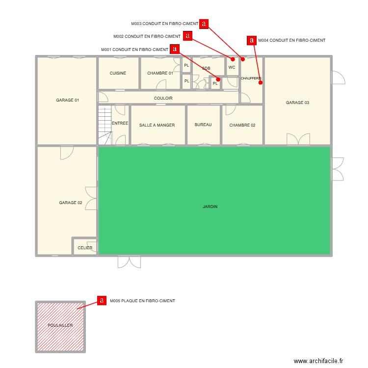 PLAN RDC GALICIAN. Plan de 21 pièces et 220 m2