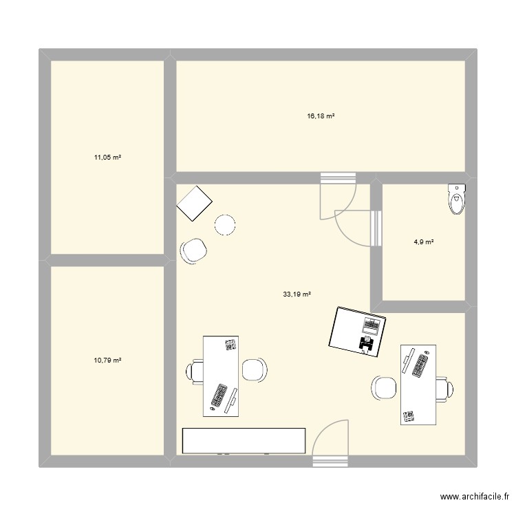 dossier vente. Plan de 5 pièces et 76 m2