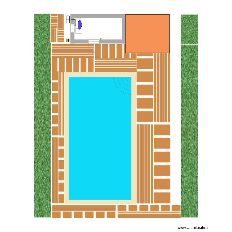 Pool house 10 m2. Plan de 0 pièce et 0 m2
