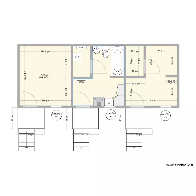 plan cabine maison grise. Plan de 