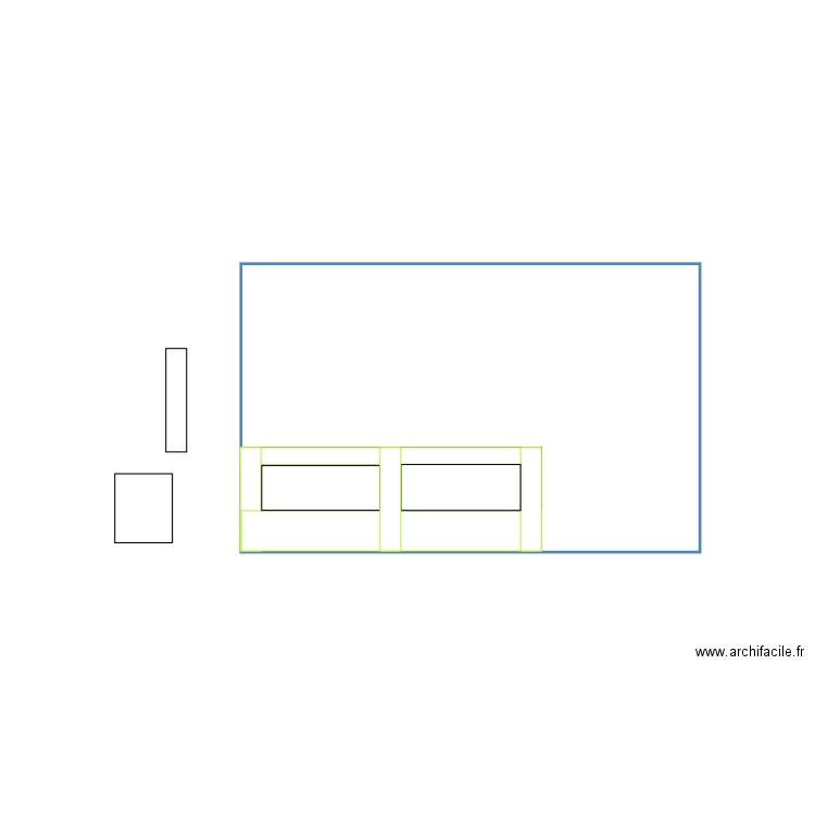 MOULURES - Modèle mur TV. Plan de 1 pièce et 10 m2