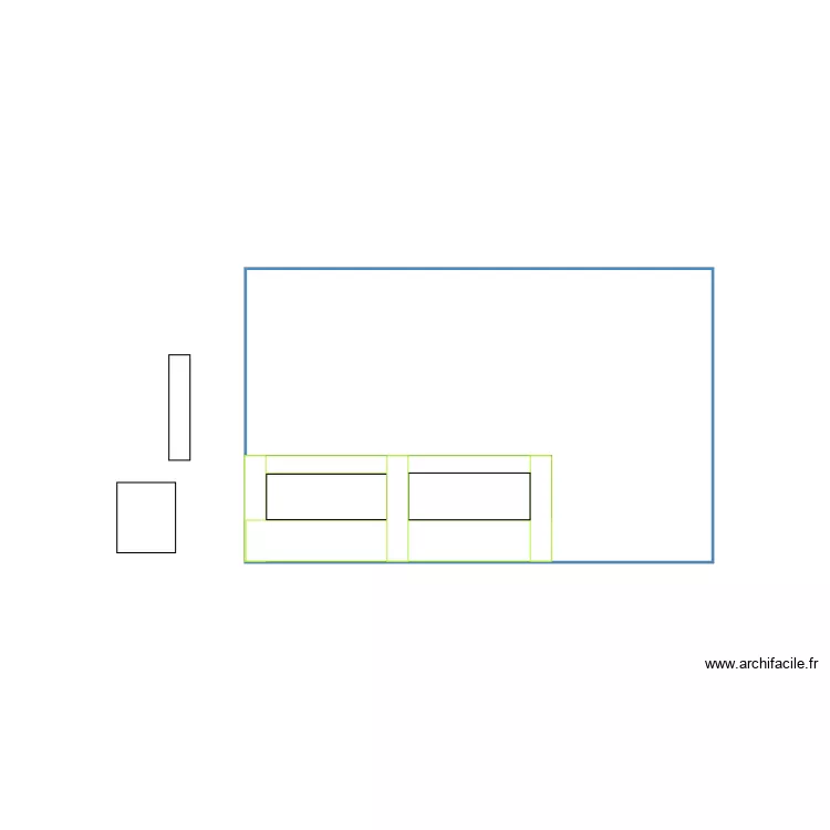 MOULURES - Mod&egrave;le mur TV. Plan de 