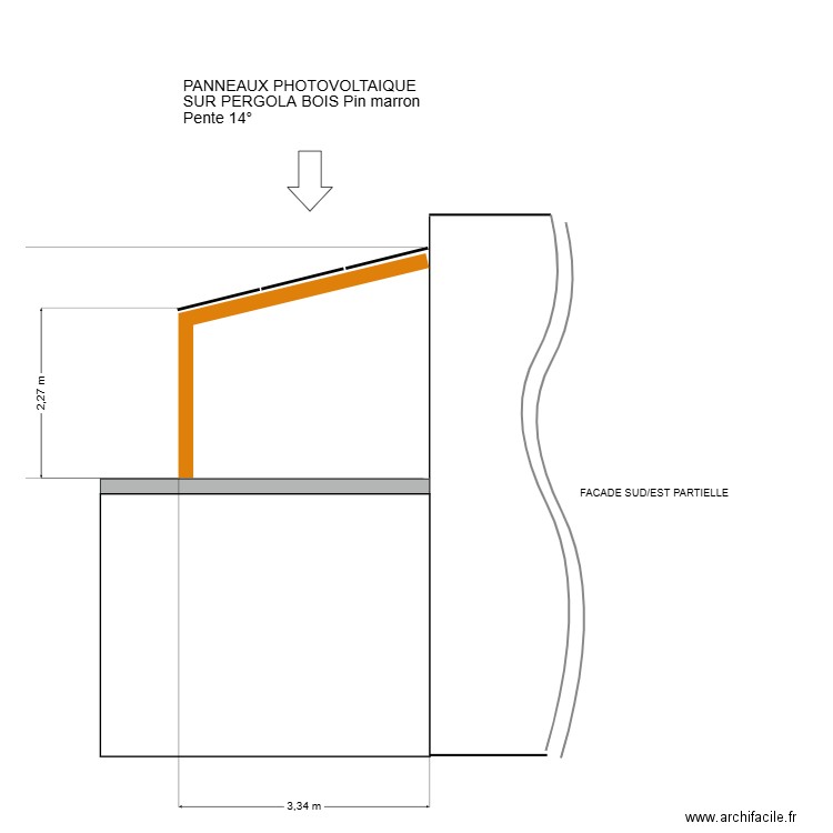 FACADE SUD EST DEPALLE. Plan de 0 pièce et 0 m2