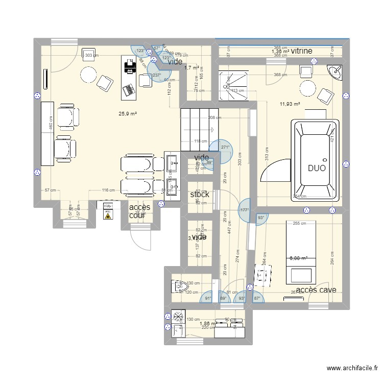 plan etat PROJET V2. Plan de 7 pièces et 53 m2