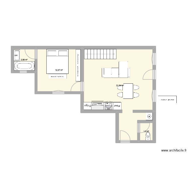 allonnes2. Plan de 4 pièces et 49 m2
