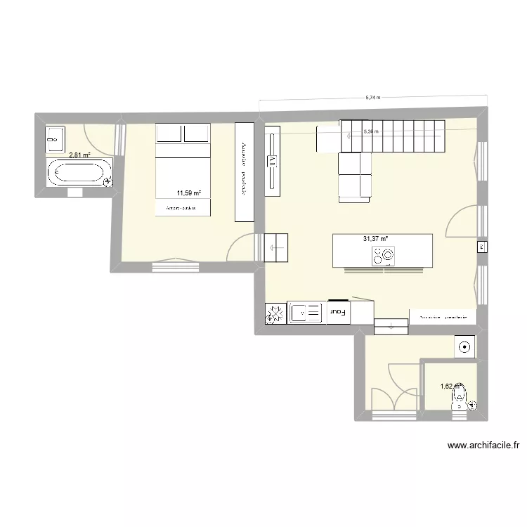 allonnes2. Plan de 6  et 77 m²