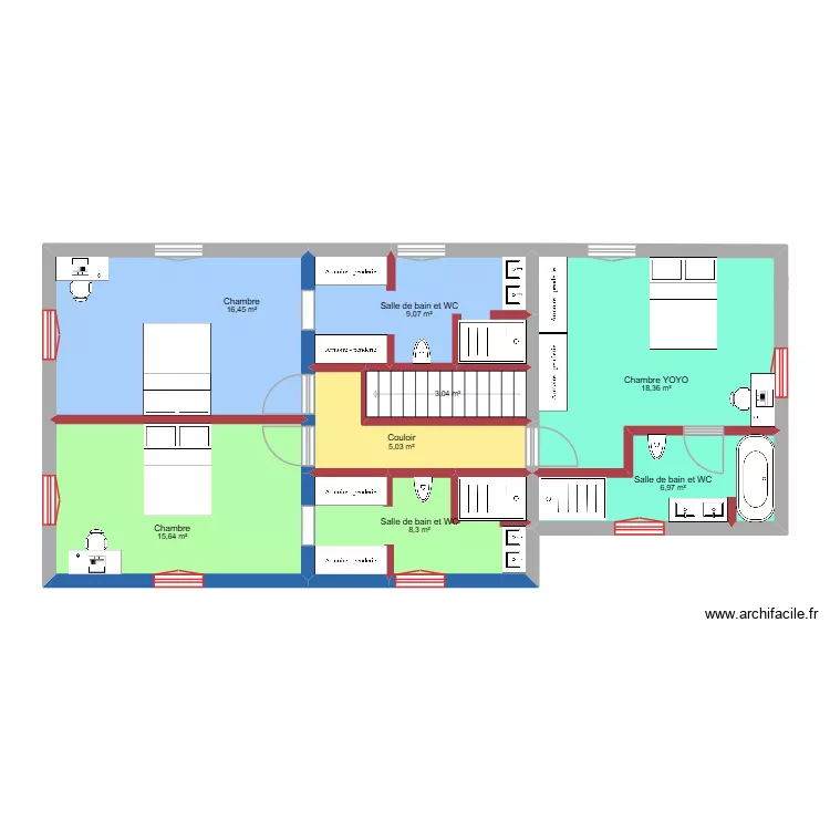 PAUL BERT R+2 PRO 230326. Plan de 8  et 83 m²