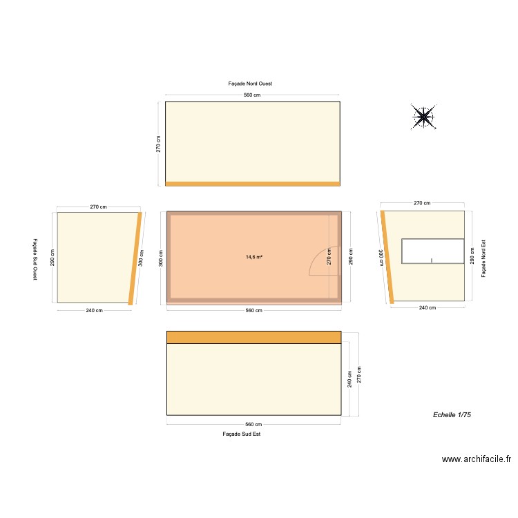 Abri de jardin Mairie autorisation StYzan. Plan de 1 pièce et 15 m2