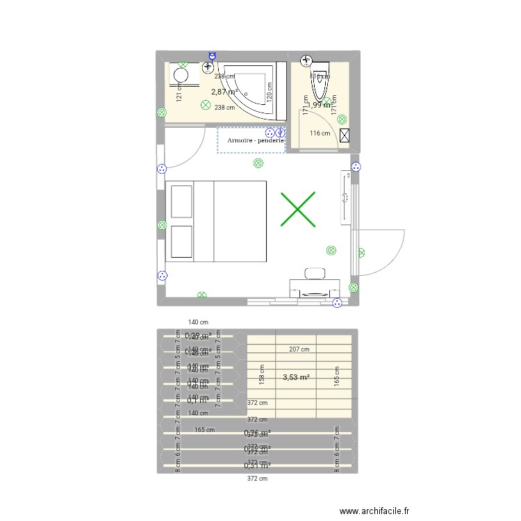 Studio RDC. Plan de 11 pièces et 10 m2
