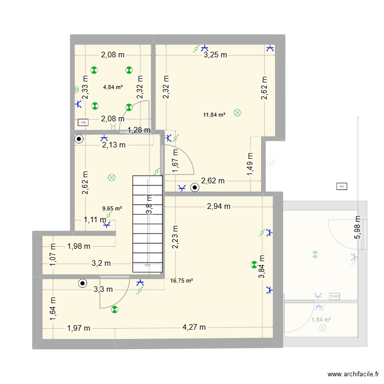 Marie Robert. Plan de 6 pièces et 64 m2