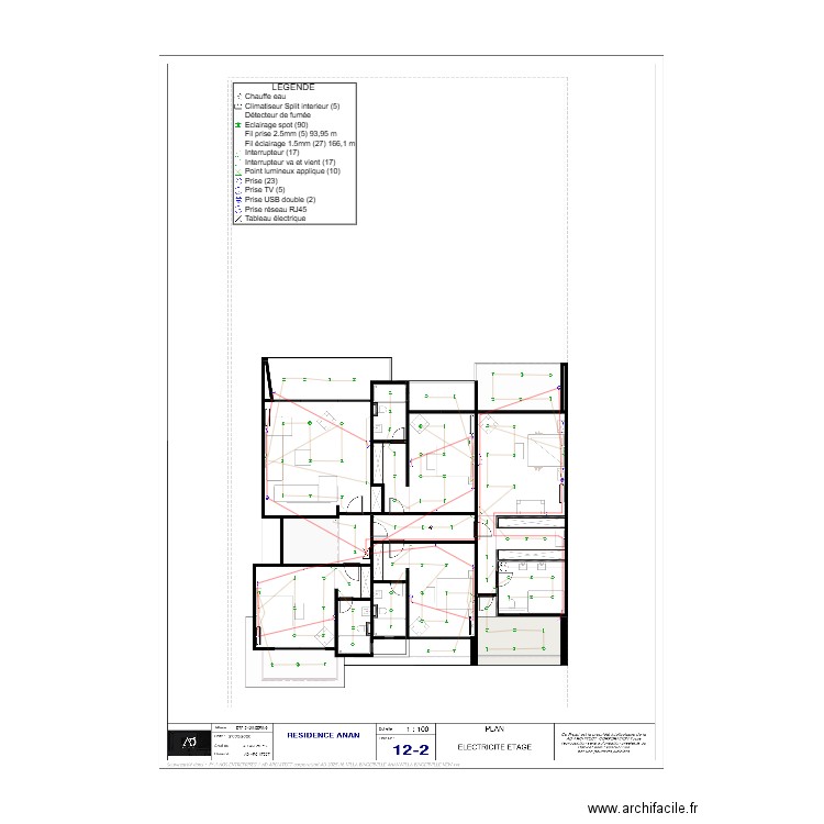 PLAN ELECTRIQUE ETAGE. Plan de 0 pièce et 0 m2