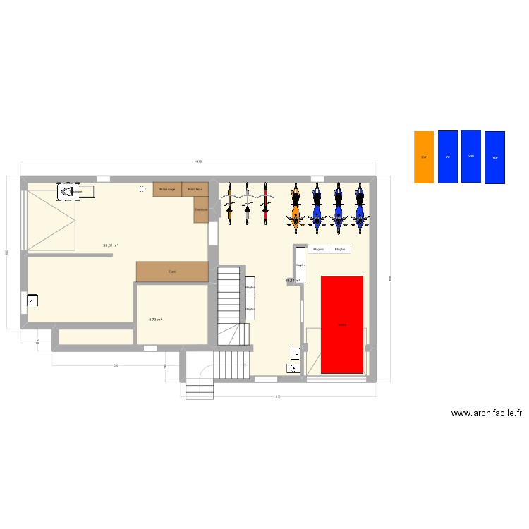 Cave_1. Plan de 3 pièces et 99 m2