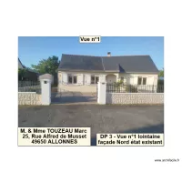 DP 3 - Pi&egrave;ce n&deg;2 - Vue N&deg;1 lointaine fa&ccedil;ade Nord &eacute;tat existant