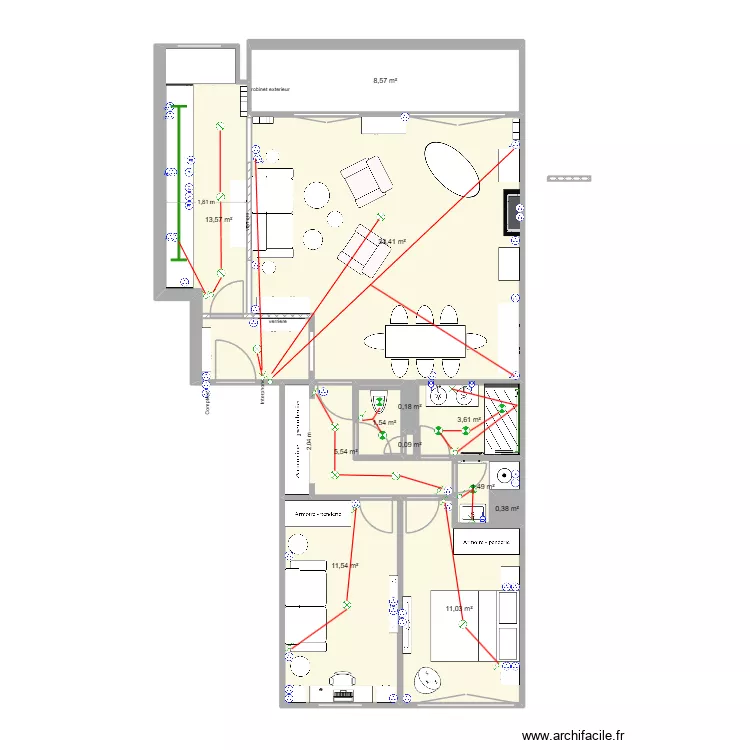 lavoisier 15. Plan de 12  et 91 m²