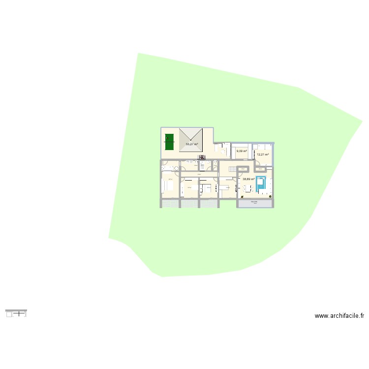 PLAN 1ERE LE NID. Plan de 14 pièces et 194 m2
