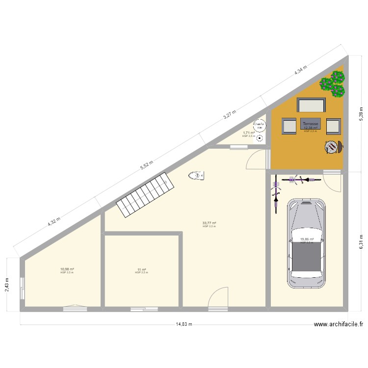 Maison de l'angle - Plan original. Plan de 42 pièces et 532 m2