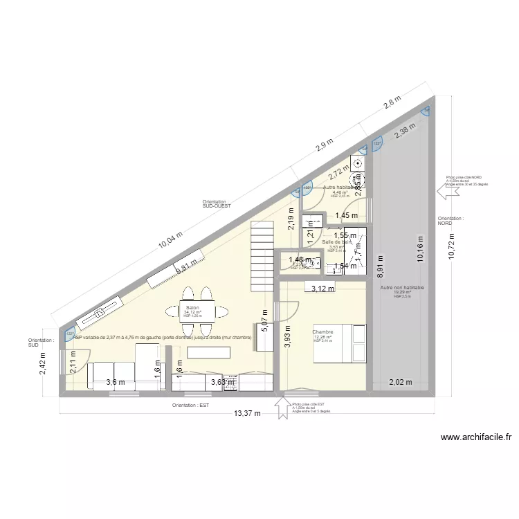 Maison de l'angle - Plan original. Plan de 
