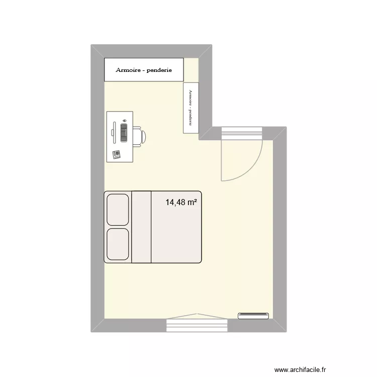 Chambrebri. Plan de 1 Pièce et 14 m² Chambrebri. Plan de 1 Pièce et 14 m²