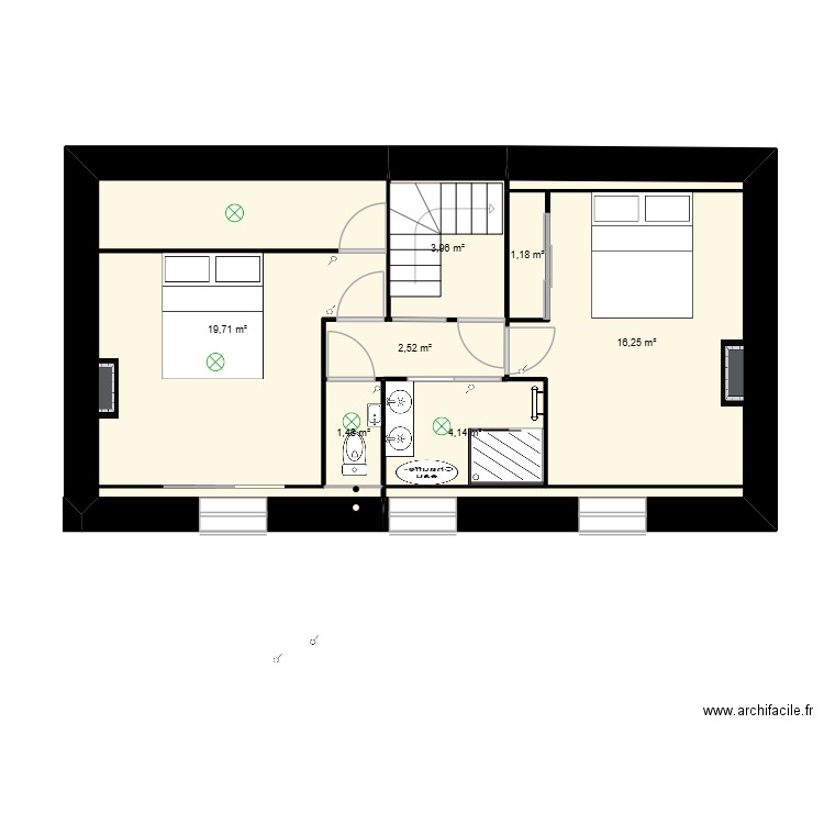 Lanvéoc 2025 2. Plan de 7 pièces et 49 m2