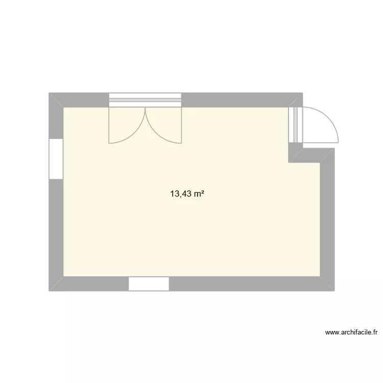 CUISINE. Plan de 1  et 13 m²
