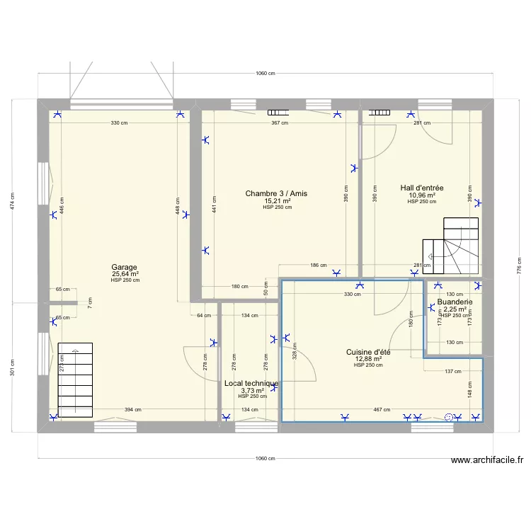 Elec - 9 rte de longueperte Rez de chauss&eacute;e. Plan de 