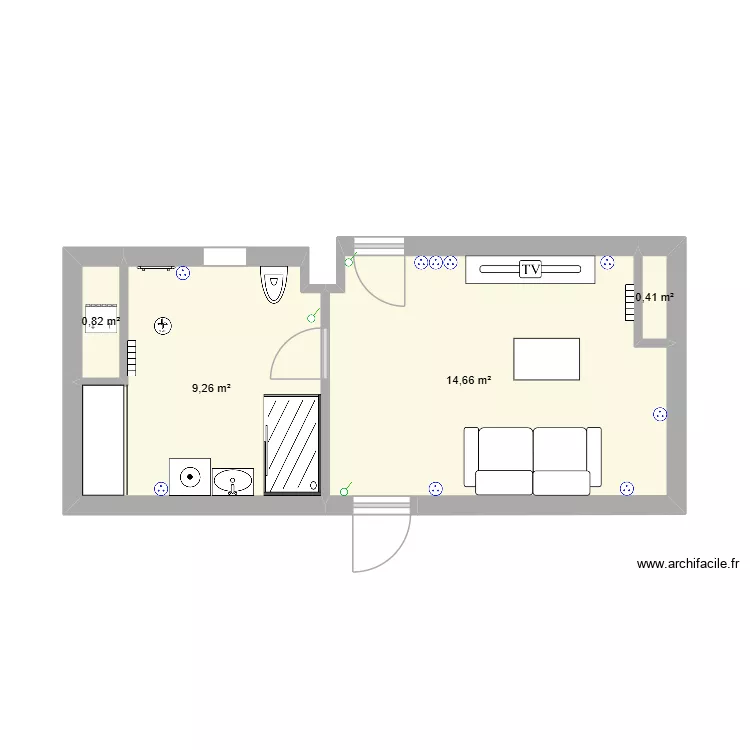 htrhgter. Plan de 4 pièces et 25 m²