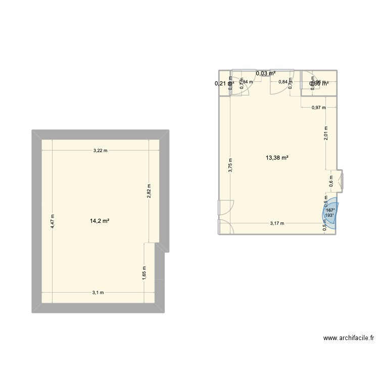 Bellefond. Plan de 5 pièces et 28 m2