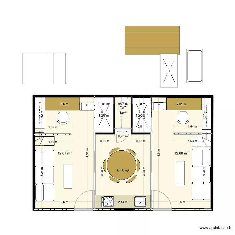aqueduc 2. Plan de 6 pièces et 37 m²