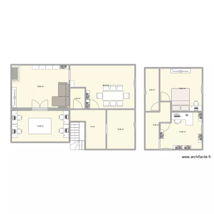 Maison. Plan de 10 et 104 m² Maison. Plan de 10 et 104 m²