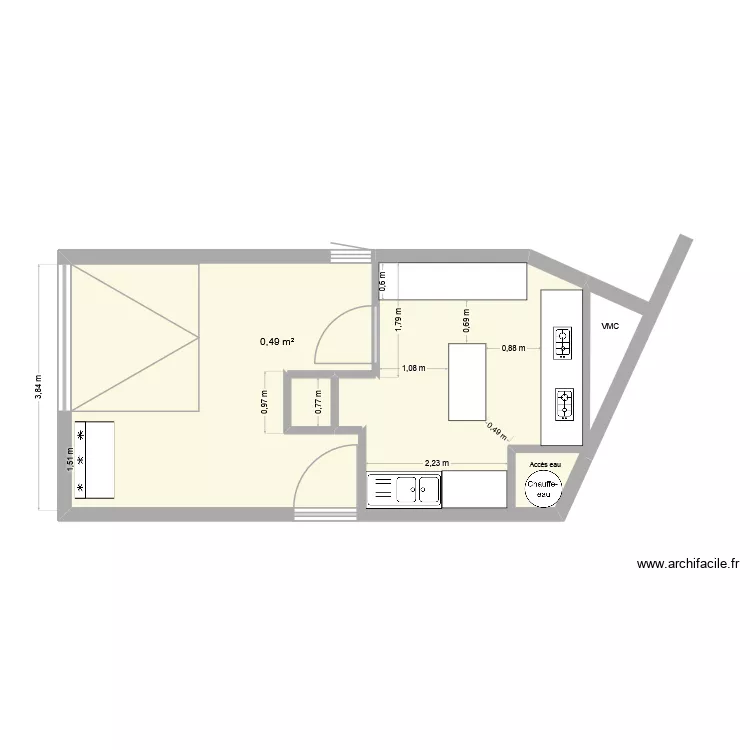 Atelier Armelle. Plan de 2  et 29 m²