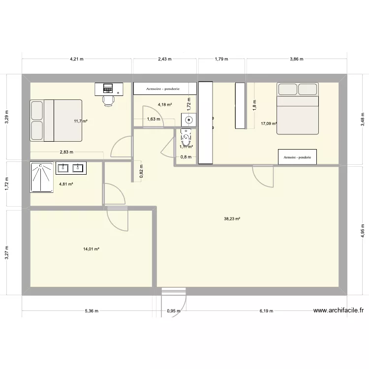 Maison Maisdon. Plan de 7 Pièces et 91 m² Maison Maisdon. Plan de 7 Pièces et 91 m²