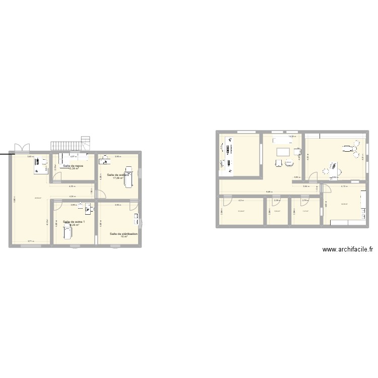 Cabinet dentaire. Plan de 10 pièces et 214 m2