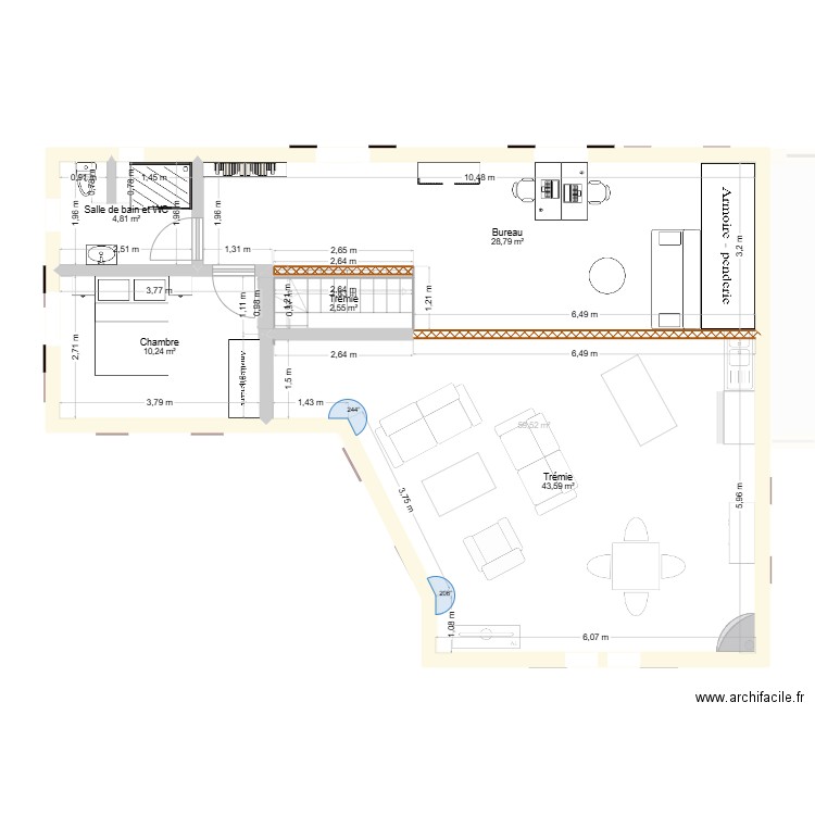 Maison Basque - Etage. Plan de 12 pièces et 194 m2