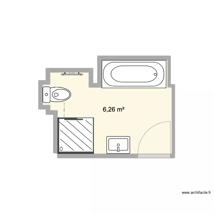 Douglas. Plan de 1  et 6 m²
