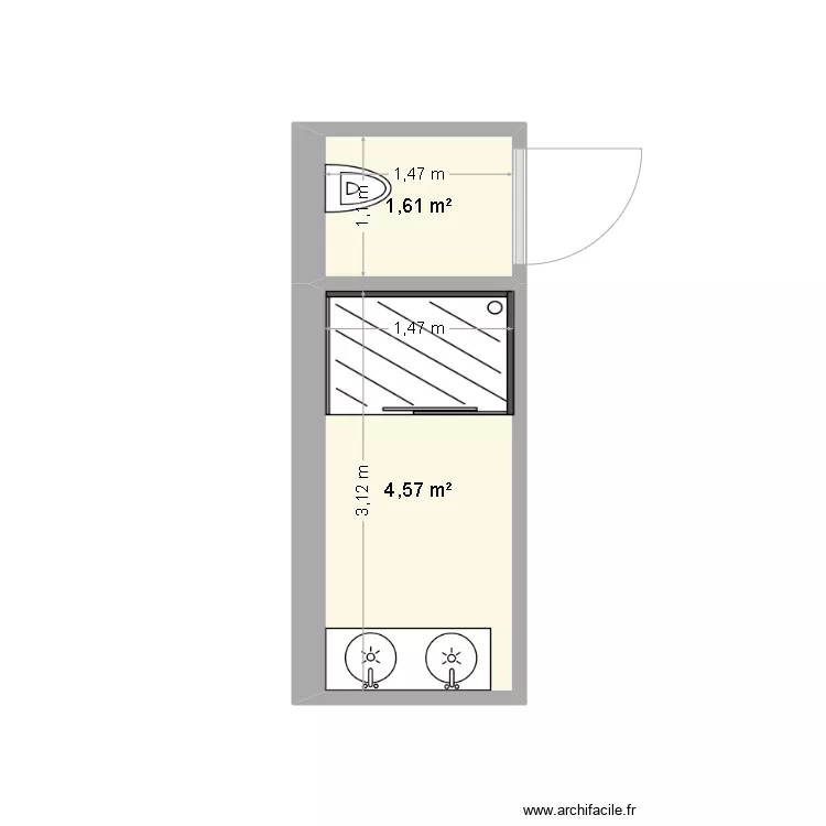 sanitaire garage. Plan de 